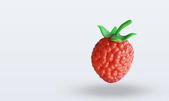 3d Fruits Raspberry rendering top view photo