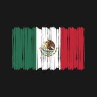 vector de pincel de bandera de México. diseño de vector de pincel de bandera nacional