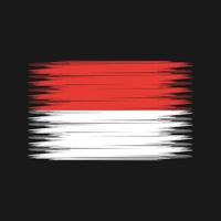 pincel de bandera de indonesia o mónaco. bandera nacional vector