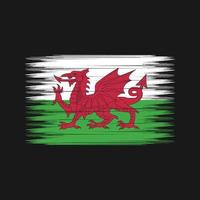 Wales Flag Brush. National Flag vector