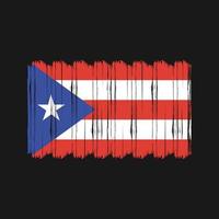 vector de pincel de bandera de puerto rico. diseño de vector de pincel de bandera nacional
