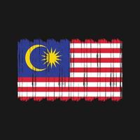 Malaysia Flag Brush Vector. National Flag Brush Vector Design