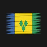 Saint Vincent and the Grenadines Flag Brush. National Flag vector