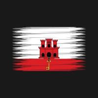 Gibraltar Flag Brush. National Flag vector