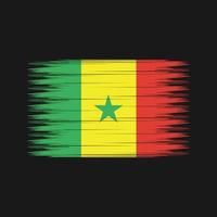 pincel de bandera senegalesa. bandera nacional vector