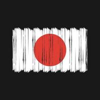 vector de pincel de bandera de japón. diseño de vector de pincel de bandera nacional