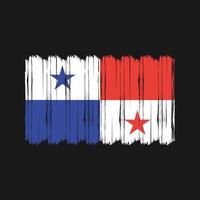 vector de pincel de bandera de Panamá. diseño de vector de pincel de bandera nacional