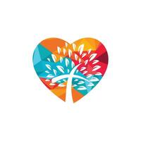 Abstract heart and tree religious cross symbol icon vector design.