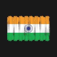 vector de pincel de bandera india. diseño de vector de pincel de bandera nacional