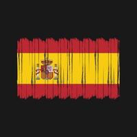 vector de pincel de bandera de españa. diseño de vector de pincel de bandera nacional