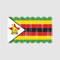 vector de pincel de bandera de zimbabwe. diseño de vector de pincel de bandera nacional