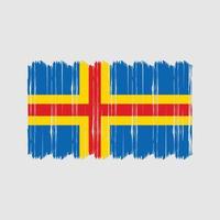 vector de pincel de bandera de las islas aland. diseño de vector de pincel de bandera nacional