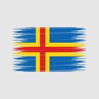 pincel de bandera de las islas aland. bandera nacional vector