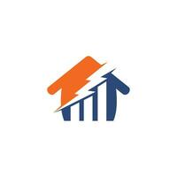 logotipo de finanzas empresariales con el concepto de hogar de tormenta. vector