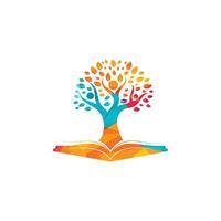 Human tree logo design. Leader education logo design. vector