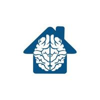 Creative brain house logo design. Think idea concept.Brainstorm power thinking brain Logotype icon. vector