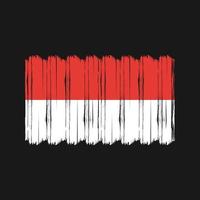vector de pincel de bandera de indonesia. diseño de vector de pincel de bandera nacional