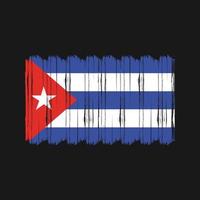 vector de pincel de bandera de cuba. diseño de vector de pincel de bandera nacional