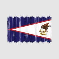 vector de pincel de bandera de samoa americana. diseño de vector de pincel de bandera nacional