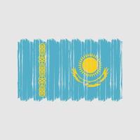 vector de pincel de bandera de kazajstán. diseño de vector de pincel de bandera nacional