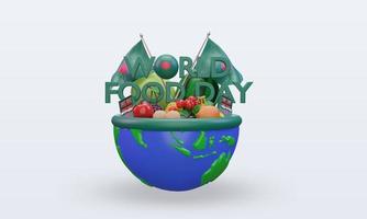 3d World Food Day Bangladesh rendering front view photo