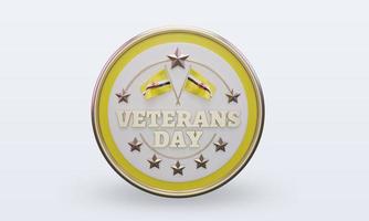 3d Veterans day Brunei Darussalam rendering front view photo