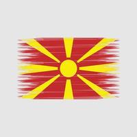 pincel de bandera de macedonia del norte. bandera nacional vector