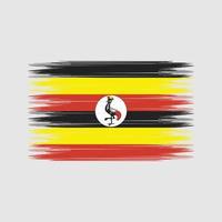 pincel de bandera de uganda. bandera nacional vector