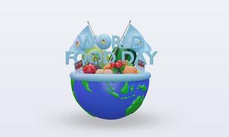 3d World Food Day St Lucia rendering front view photo