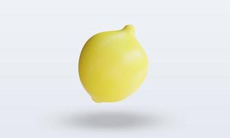 Vista frontal de representación de limón de frutas 3d foto