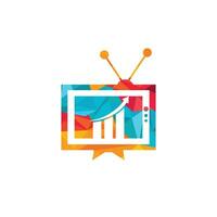 plantilla de diseño de logotipo de tv de finanzas. Ilustración de vector de diseño de logotipo de gráfico de tv.