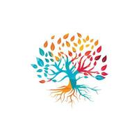 Tree root logo vector design illustration. Tree of Life logo design inspiration.