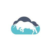 Bull cloud shape vector logo design.