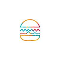 diseño de logotipo de vector de hamburguesa. logotipo de la cafetería de hamburguesas.