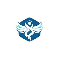 diseño de logotipo de vector de ángel abstracto. representa el concepto de religión, bondad y caridad.