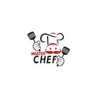 diseño de logotipo de vector de maestro chef. concepto de logotipo de cocina y restaurante.