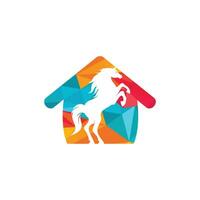 diseño de logotipo de vector de caballo y casa. el logotipo del caballo acompañó a los conceptos de la casa.