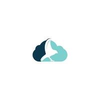 plantilla de logotipo de libertad de pájaro en la nube. vector