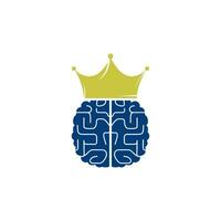 Brain King Logo Vector Design.