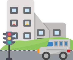 Traffic Lights On Road Illustration vector