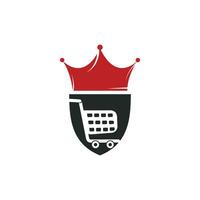 Shopping king vector logo design.