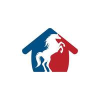 diseño de logotipo de vector de caballo y casa. el logotipo del caballo acompañó a los conceptos de la casa.