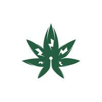 Cannabis technology vector logo design. Cannabis logo formed digital concept.