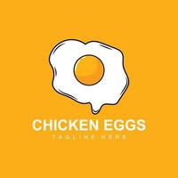 Egg logo design template. Natural Food Vector Of Egg Laying Animals. Line Art Design Logotype.