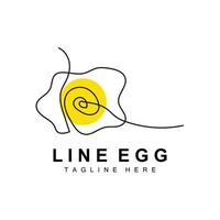Egg logo design template. Natural Food Vector Of Egg Laying Animals. Line Art Design Logotype.
