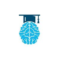 Brain and graduation cap icon design. Educational and institutional logo design. vector