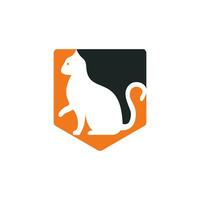 diseño de logotipo de vector de gato. diseño del logotipo de la tienda de mascotas. logotipo de cuidado de mascotas animales.