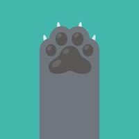 Dog and cat paws with sharp claws. cute animal footprints vector