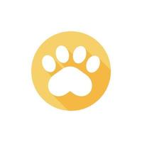 Dog and cat paws with sharp claws. cute animal footprints vector