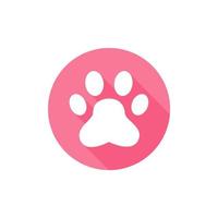 Dog and cat paws with sharp claws. cute animal footprints vector